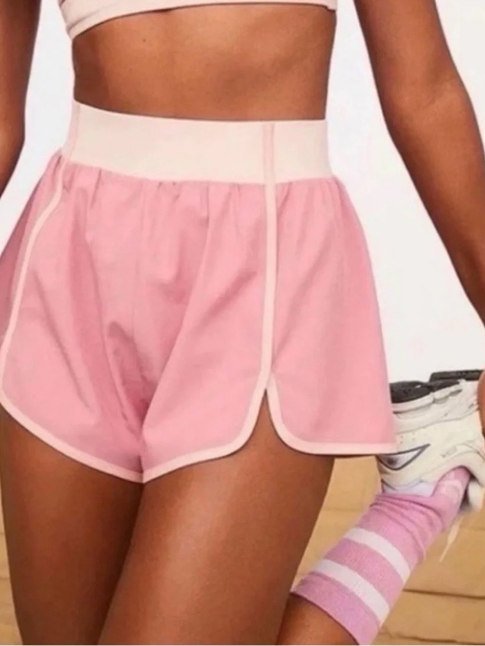 For Love & Lemons Emma Rose Pink Athletic Shorts Size Small EUC